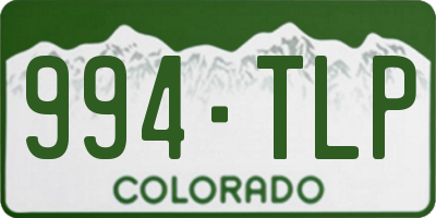 CO license plate 994TLP