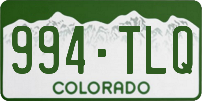 CO license plate 994TLQ