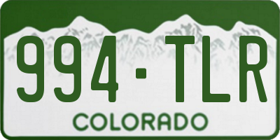 CO license plate 994TLR