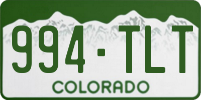CO license plate 994TLT