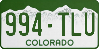 CO license plate 994TLU