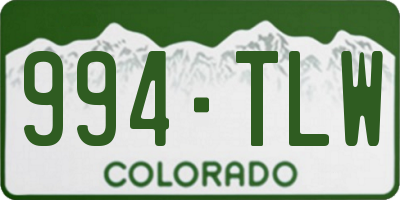 CO license plate 994TLW