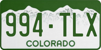 CO license plate 994TLX
