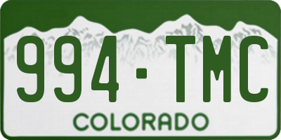 CO license plate 994TMC