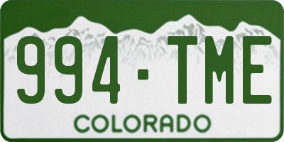 CO license plate 994TME