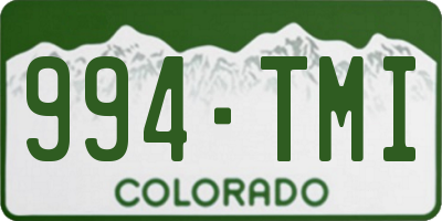 CO license plate 994TMI