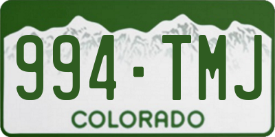 CO license plate 994TMJ