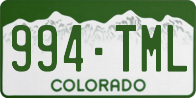 CO license plate 994TML