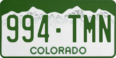 CO license plate 994TMN