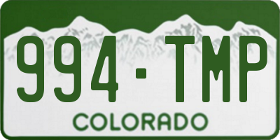 CO license plate 994TMP