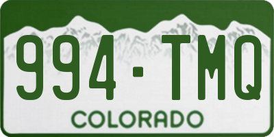 CO license plate 994TMQ