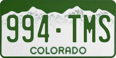 CO license plate 994TMS
