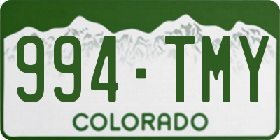 CO license plate 994TMY
