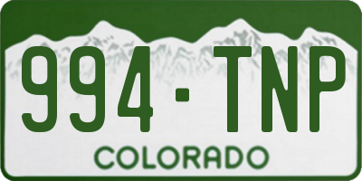 CO license plate 994TNP