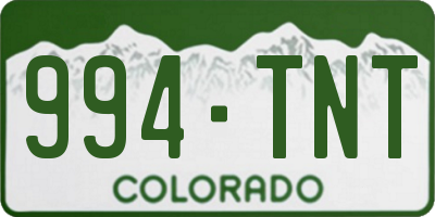 CO license plate 994TNT