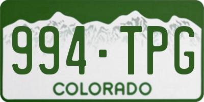 CO license plate 994TPG
