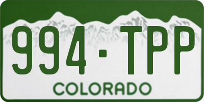 CO license plate 994TPP