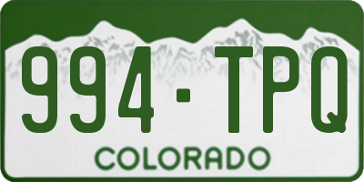 CO license plate 994TPQ
