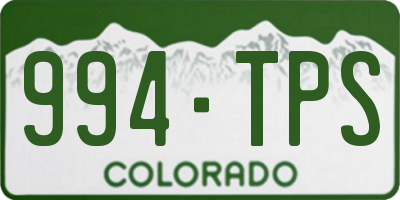 CO license plate 994TPS