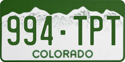 CO license plate 994TPT
