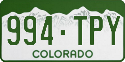 CO license plate 994TPY