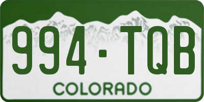 CO license plate 994TQB