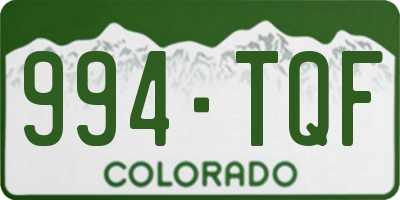 CO license plate 994TQF