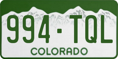 CO license plate 994TQL