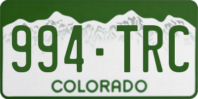 CO license plate 994TRC
