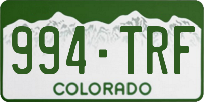 CO license plate 994TRF