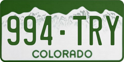 CO license plate 994TRY