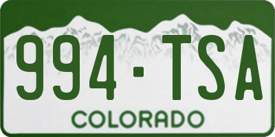 CO license plate 994TSA
