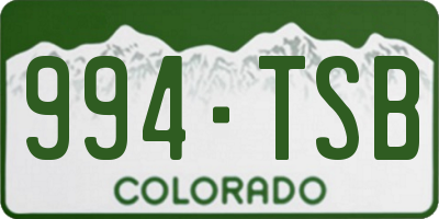 CO license plate 994TSB