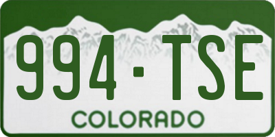 CO license plate 994TSE