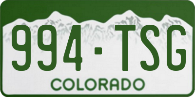 CO license plate 994TSG