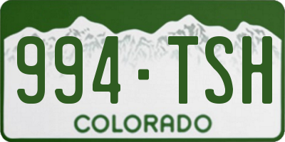 CO license plate 994TSH