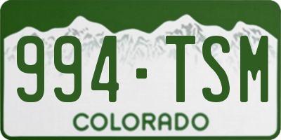 CO license plate 994TSM