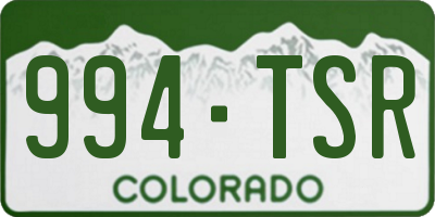 CO license plate 994TSR