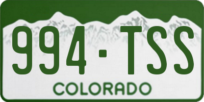 CO license plate 994TSS