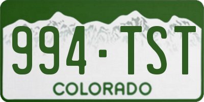 CO license plate 994TST