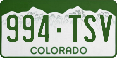CO license plate 994TSV