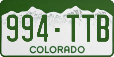 CO license plate 994TTB