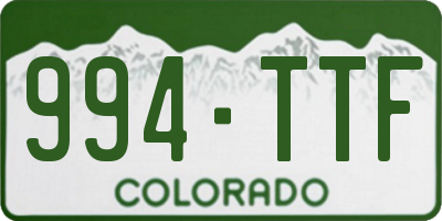CO license plate 994TTF