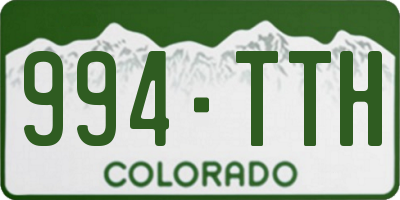 CO license plate 994TTH
