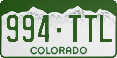 CO license plate 994TTL
