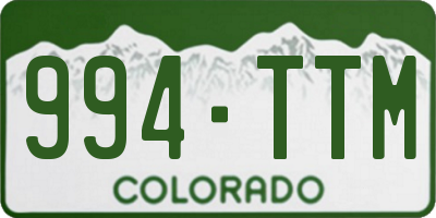 CO license plate 994TTM