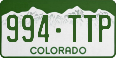 CO license plate 994TTP