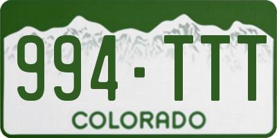 CO license plate 994TTT
