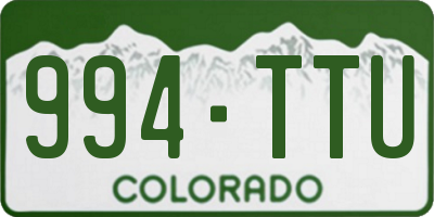 CO license plate 994TTU