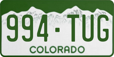 CO license plate 994TUG